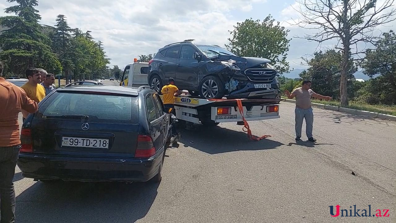 Gəncədə zəncirvari qəza - FOTOLAR